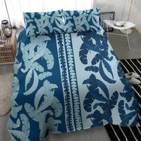 Hawaii Pua Kenikeni Lei Bedding Set With Lau Maia Royal Blue