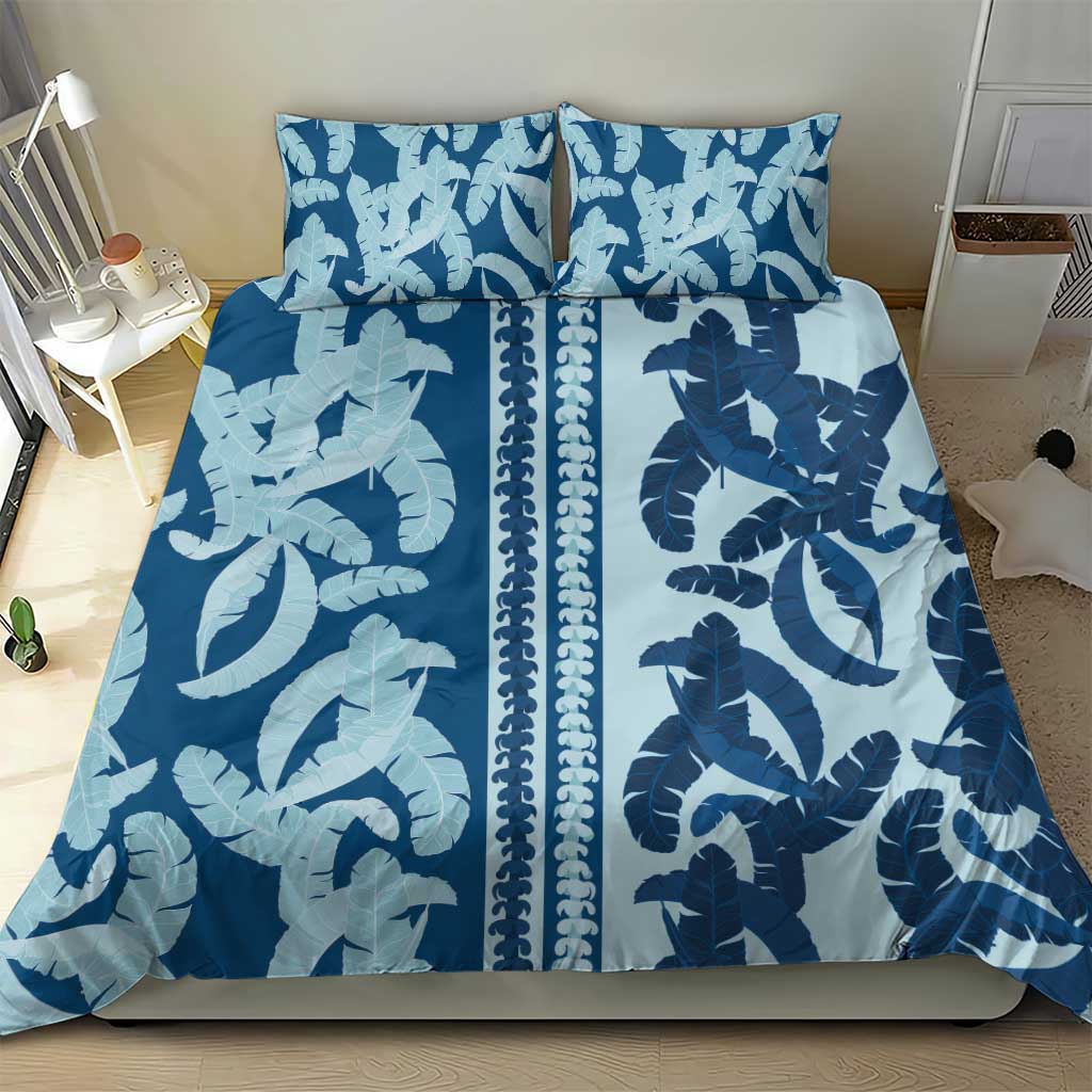 Hawaii Pua Kenikeni Lei Bedding Set With Lau Maia Royal Blue