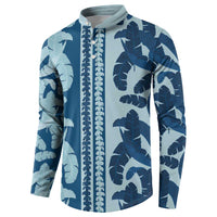 Hawaii Pua Kenikeni Lei Button Sweatshirt With Lau Maia Royal Blue