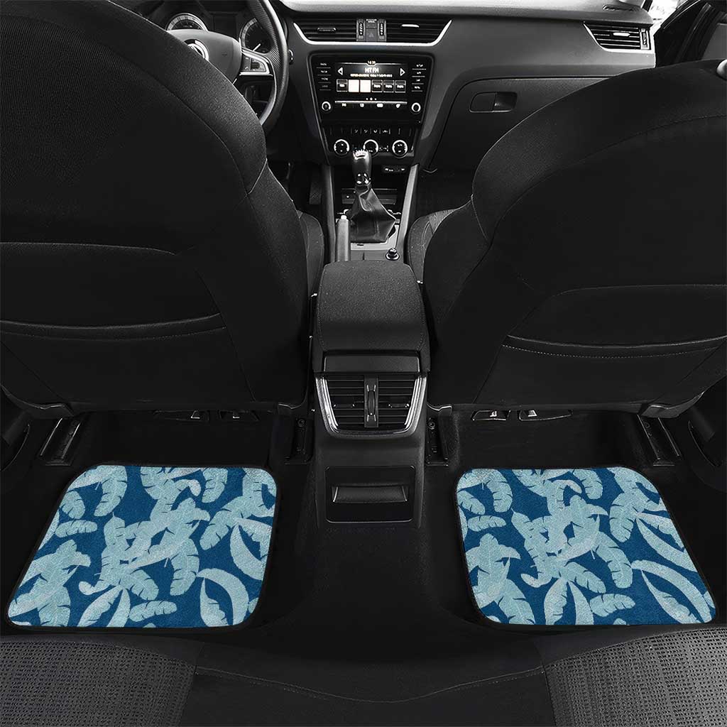 Hawaii Pua Kenikeni Lei Car Mats With Lau Maia Royal Blue