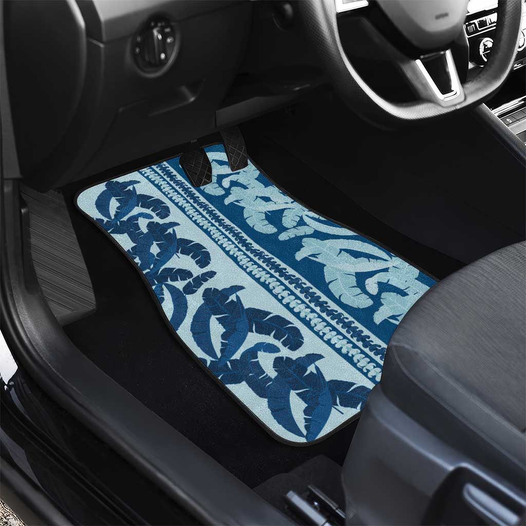 Hawaii Pua Kenikeni Lei Car Mats With Lau Maia Royal Blue
