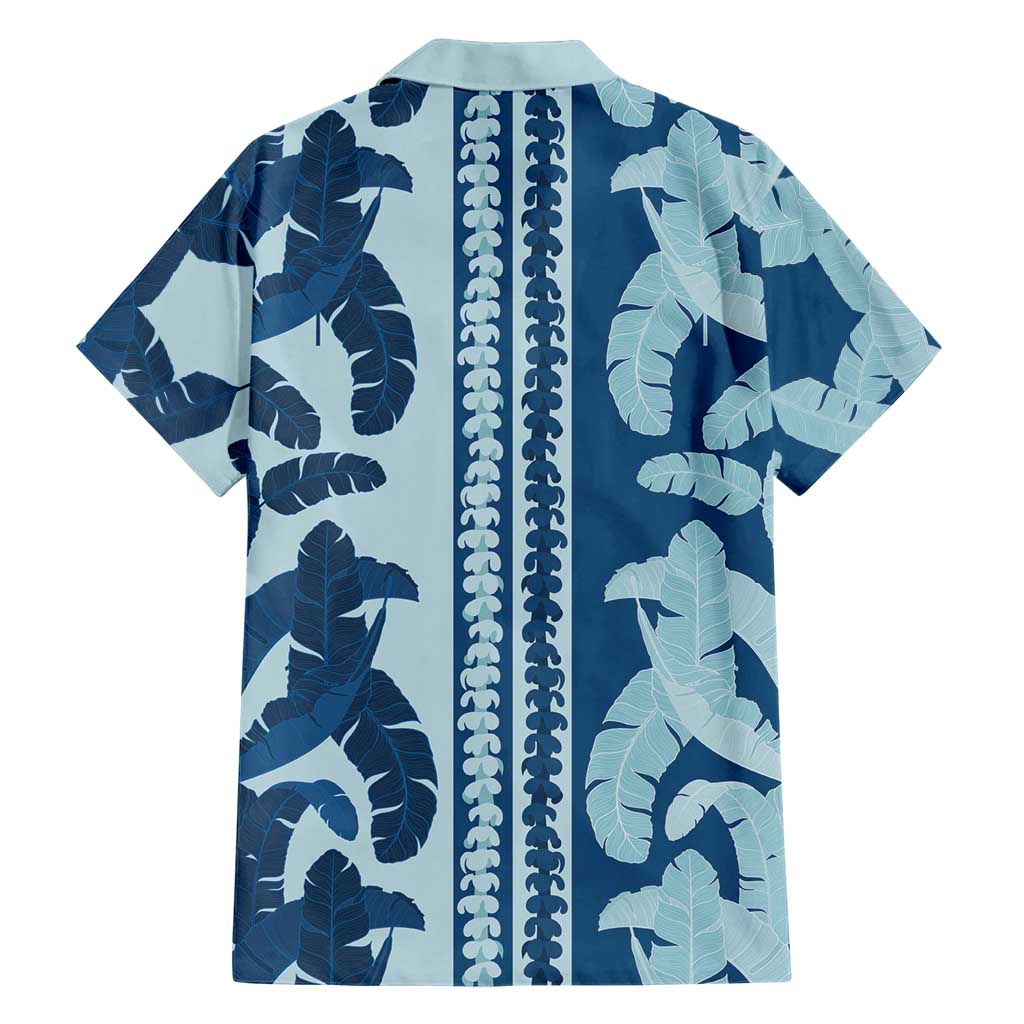Hawaii Pua Kenikeni Lei Family Matching Long Sleeve Bodycon Dress and Hawaiian Shirt With Lau Maia Royal Blue LT05 - Polynesian Pride