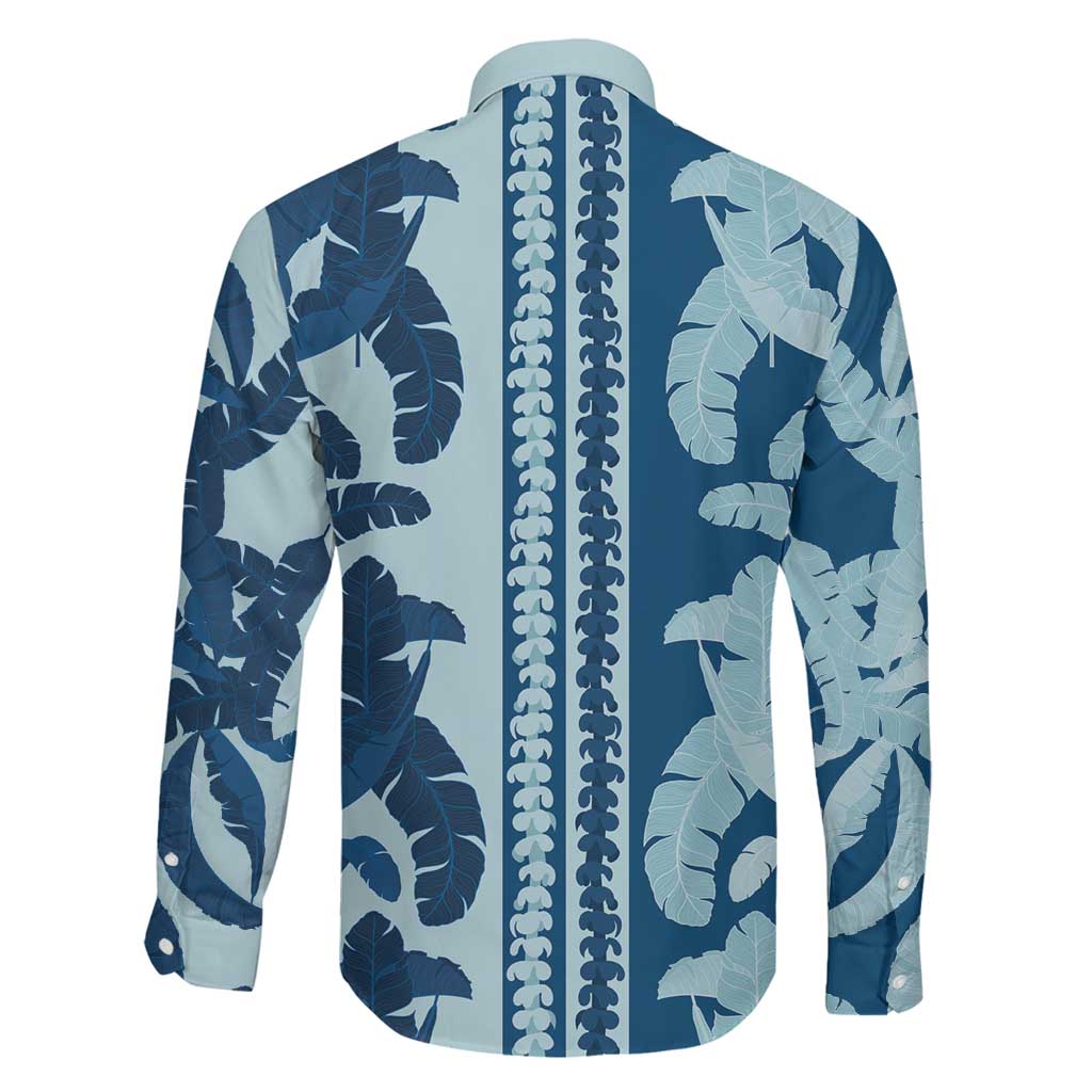 Hawaii Pua Kenikeni Lei Family Matching Off Shoulder Maxi Dress and Hawaiian Shirt With Lau Maia Royal Blue LT05 - Polynesian Pride
