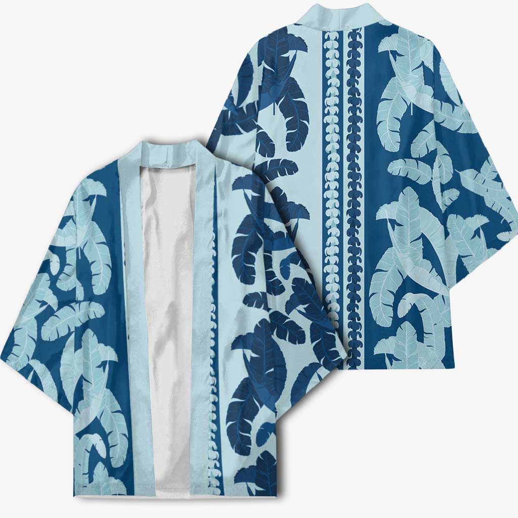 Hawaii Pua Kenikeni Lei Kimono With Lau Maia Royal Blue