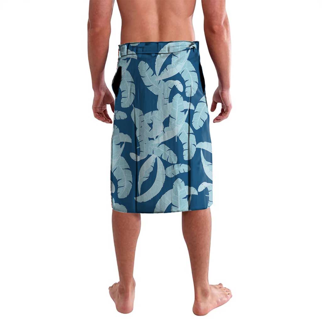 Hawaii Pua Kenikeni Lei Lavalava With Lau Maia Royal Blue