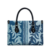 Hawaii Pua Kenikeni Lei Leather Bag With Lau Maia Royal Blue