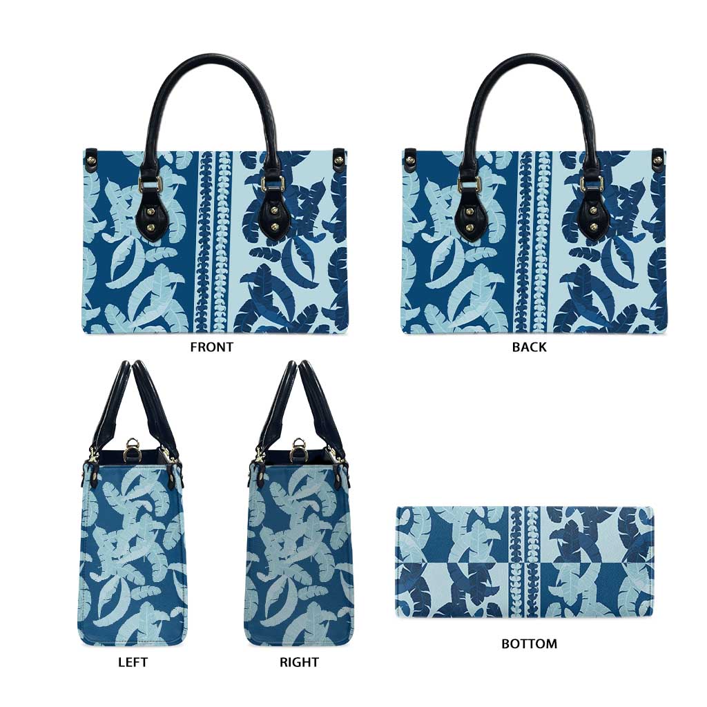 Hawaii Pua Kenikeni Lei Leather Bag With Lau Maia Royal Blue