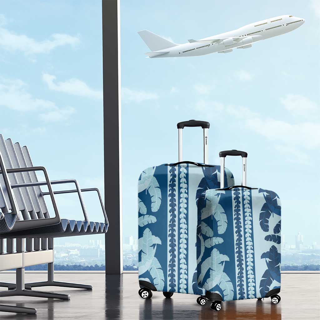 Hawaii Pua Kenikeni Lei Luggage Cover With Lau Maia Royal Blue