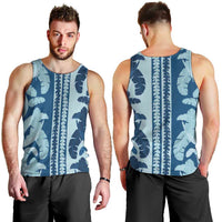 Hawaii Pua Kenikeni Lei Men Tank Top With Lau Maia Royal Blue