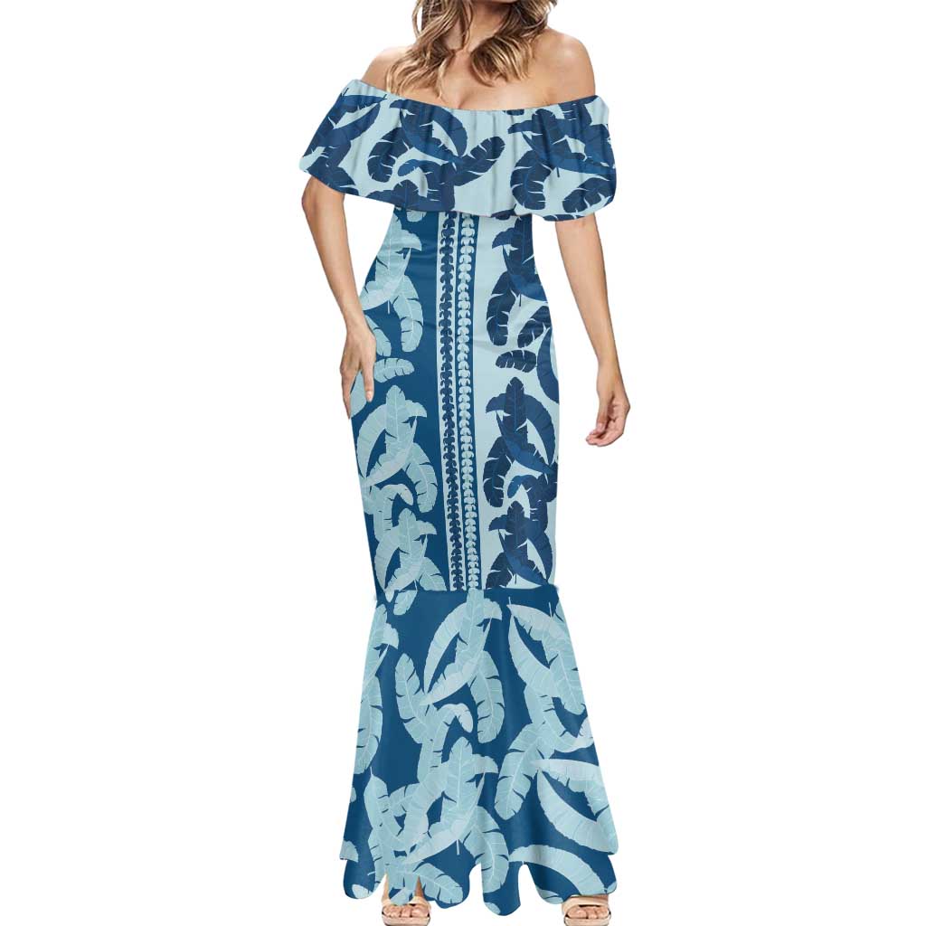 Hawaii Pua Kenikeni Lei Mermaid Dress With Lau Maia Royal Blue