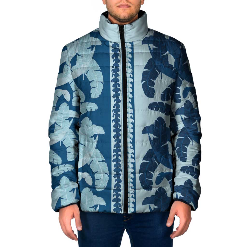 Hawaii Pua Kenikeni Lei Padded Jacket With Lau Maia Royal Blue