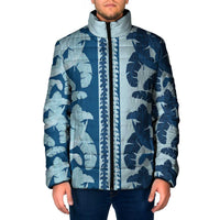 Hawaii Pua Kenikeni Lei Padded Jacket With Lau Maia Royal Blue