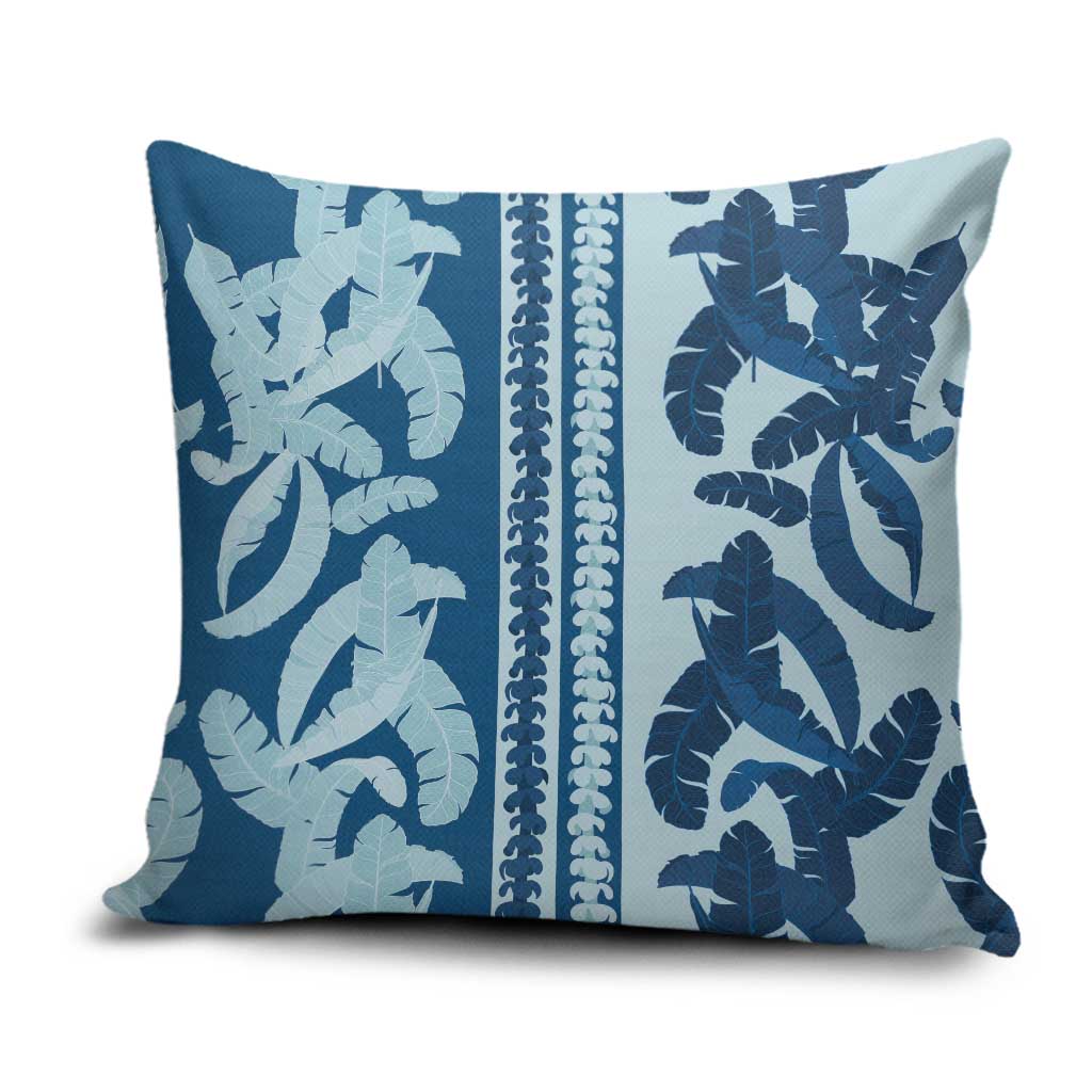 Hawaii Pua Kenikeni Lei Pillow Cover With Lau Maia Royal Blue