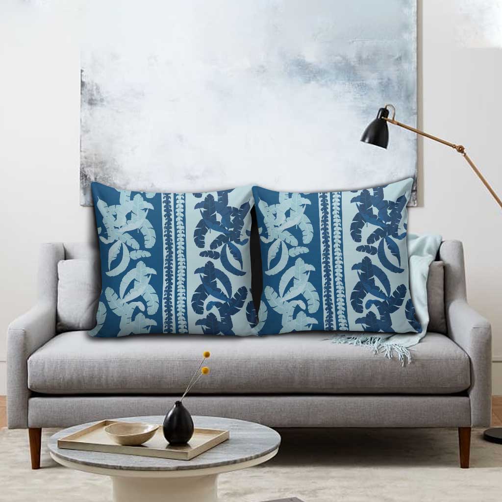 Hawaii Pua Kenikeni Lei Pillow Cover With Lau Maia Royal Blue