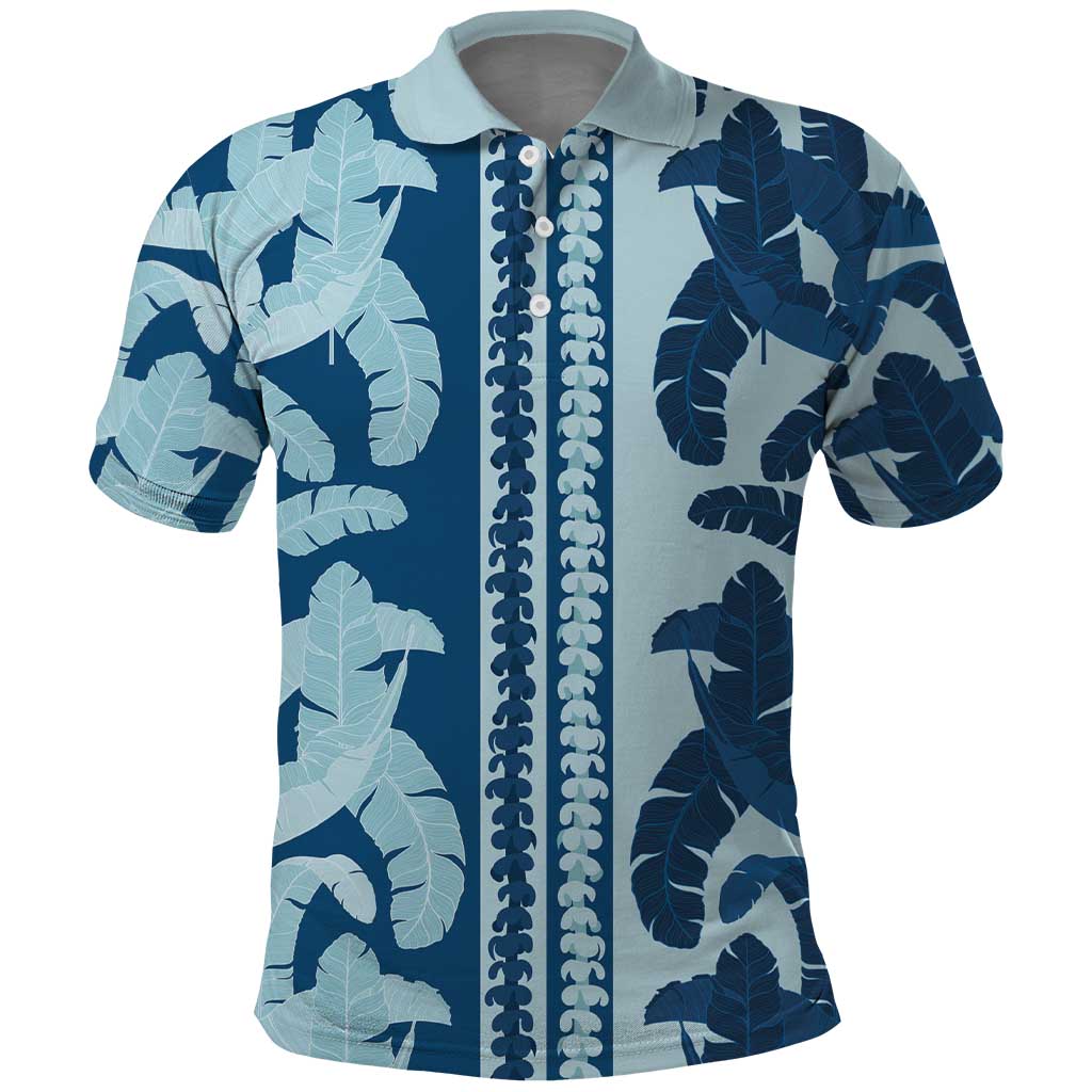 Hawaii Pua Kenikeni Lei Polo Shirt With Lau Maia Royal Blue