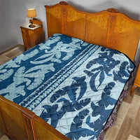 Hawaii Pua Kenikeni Lei Quilt With Lau Maia Royal Blue