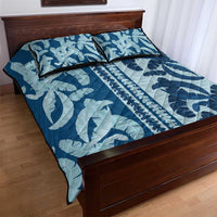 Hawaii Pua Kenikeni Lei Quilt Bed Set With Lau Maia Royal Blue
