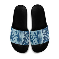 Hawaii Pua Kenikeni Lei Slide Sandals With Lau Maia Royal Blue