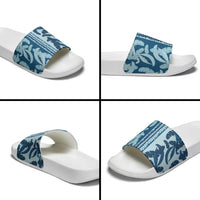 Hawaii Pua Kenikeni Lei Slide Sandals With Lau Maia Royal Blue