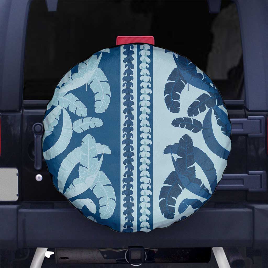 Hawaii Pua Kenikeni Lei Spare Tire Cover With Lau Maia Royal Blue