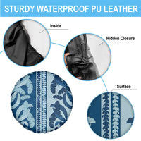 Hawaii Pua Kenikeni Lei Spare Tire Cover With Lau Maia Royal Blue