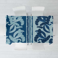Hawaii Pua Kenikeni Lei Tablecloth With Lau Maia Royal Blue