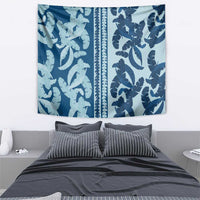 Hawaii Pua Kenikeni Lei Tapestry With Lau Maia Royal Blue