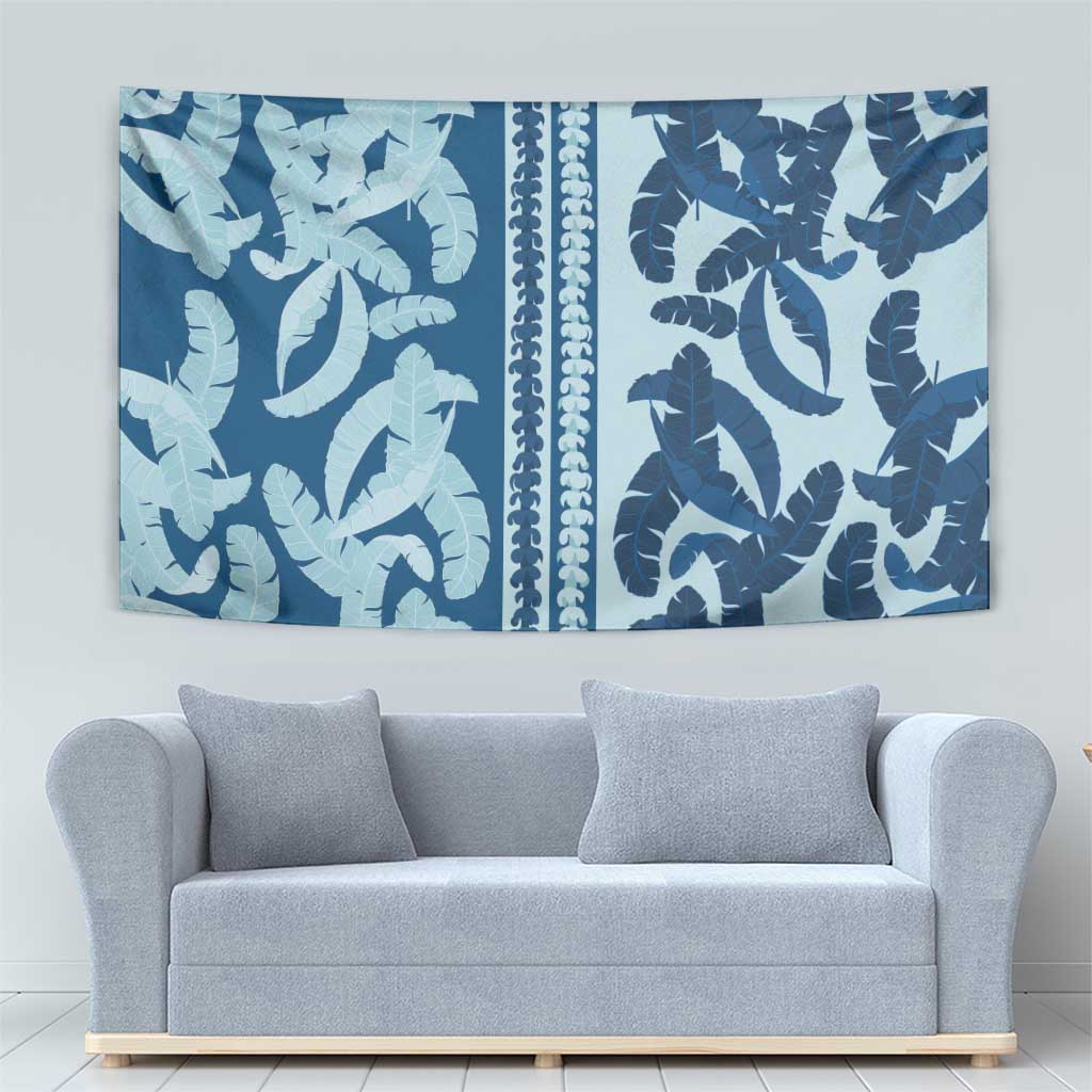 Hawaii Pua Kenikeni Lei Tapestry With Lau Maia Royal Blue