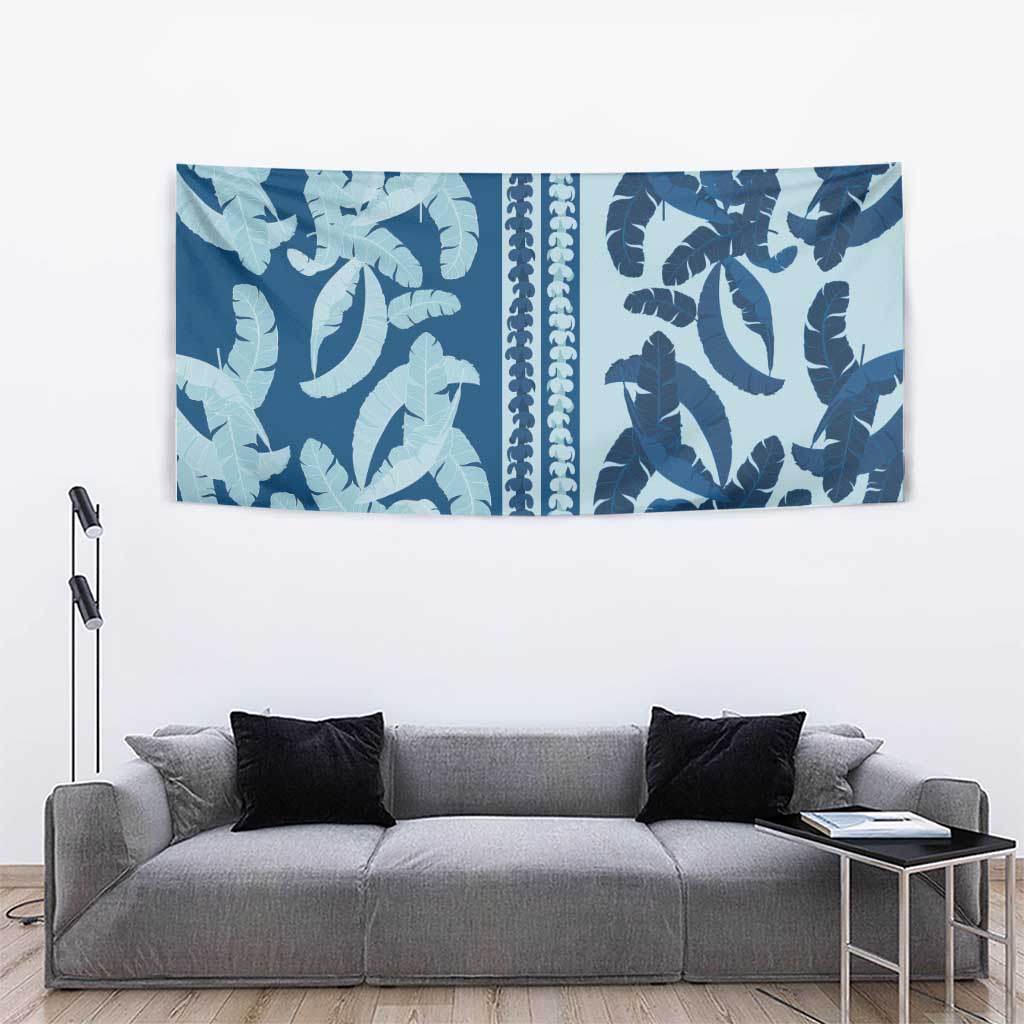 Hawaii Pua Kenikeni Lei Tapestry With Lau Maia Royal Blue