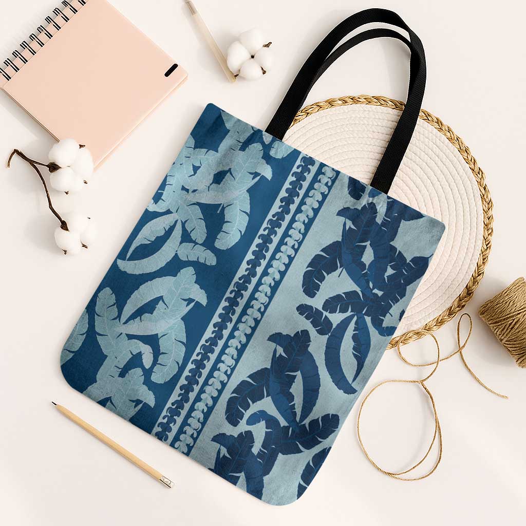Hawaii Pua Kenikeni Lei Tote Bag With Lau Maia Royal Blue