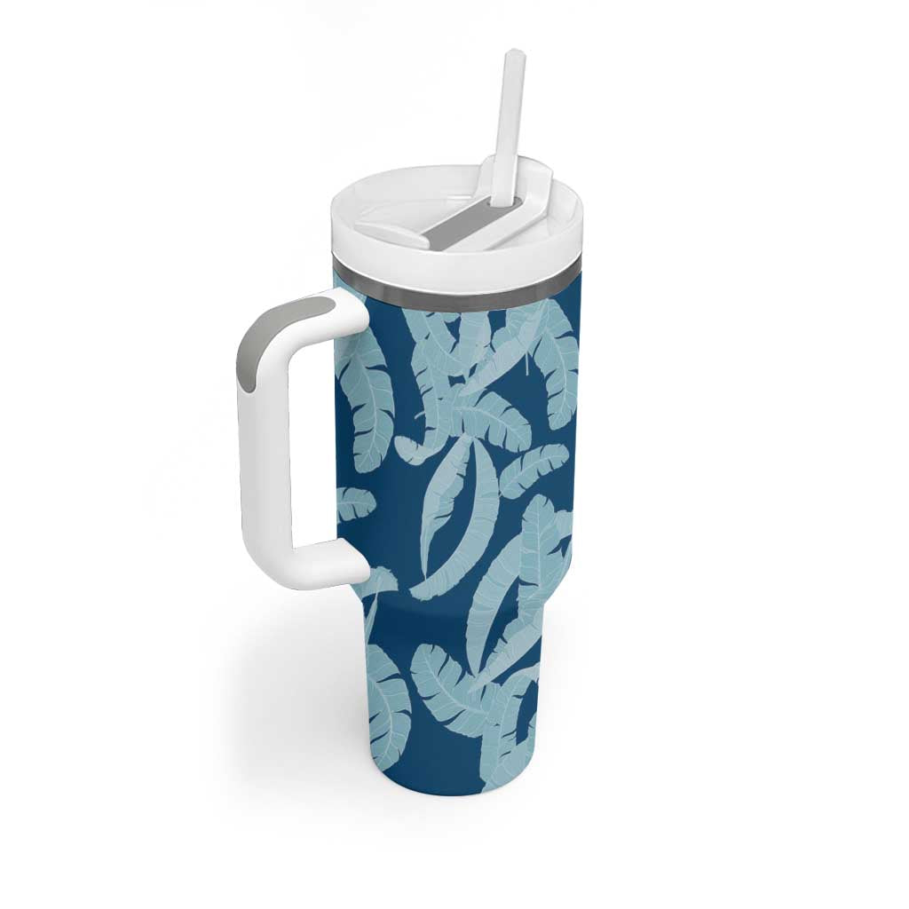 Hawaii Pua Kenikeni Lei Tumbler With Handle With Lau Maia Royal Blue
