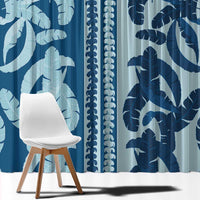 Hawaii Pua Kenikeni Lei Window Curtain With Lau Maia Royal Blue