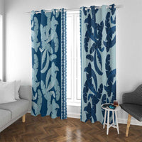 Hawaii Pua Kenikeni Lei Window Curtain With Lau Maia Royal Blue
