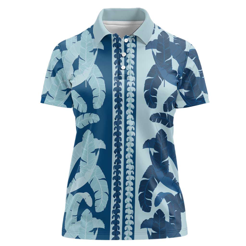 Hawaii Pua Kenikeni Lei Women Polo Shirt With Lau Maia Royal Blue