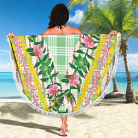Hawaii Pikake Lokelani Plumeria Lei Beach Blanket Green Palaka Motifs