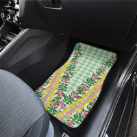 Hawaii Pikake Lokelani Plumeria Lei Car Mats Green Palaka Motifs