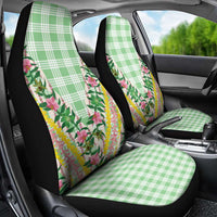 Hawaii Pikake Lokelani Plumeria Lei Car Seat Cover Green Palaka Motifs