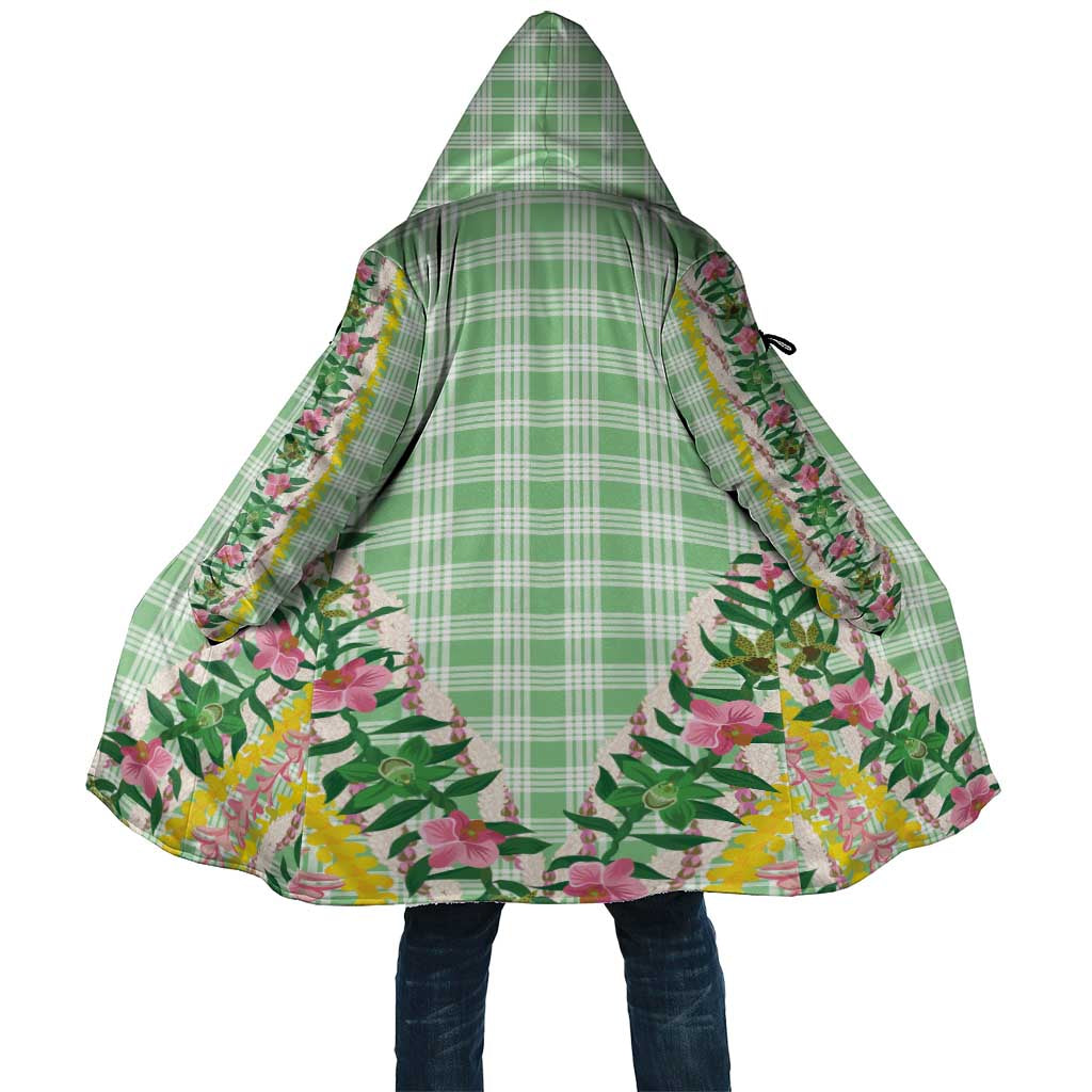 Hawaii Pikake Lokelani Plumeria Lei Cloak Green Palaka Motifs