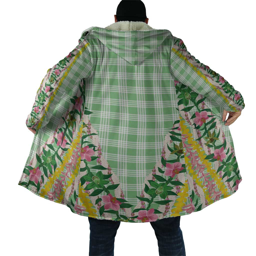 Hawaii Pikake Lokelani Plumeria Lei Cloak Green Palaka Motifs