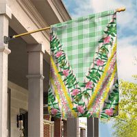 Hawaii Pikake Lokelani Plumeria Lei Garden Flag Green Palaka Motifs