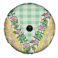 Hawaii Pikake Lokelani Plumeria Lei Spare Tire Cover Green Palaka Motifs