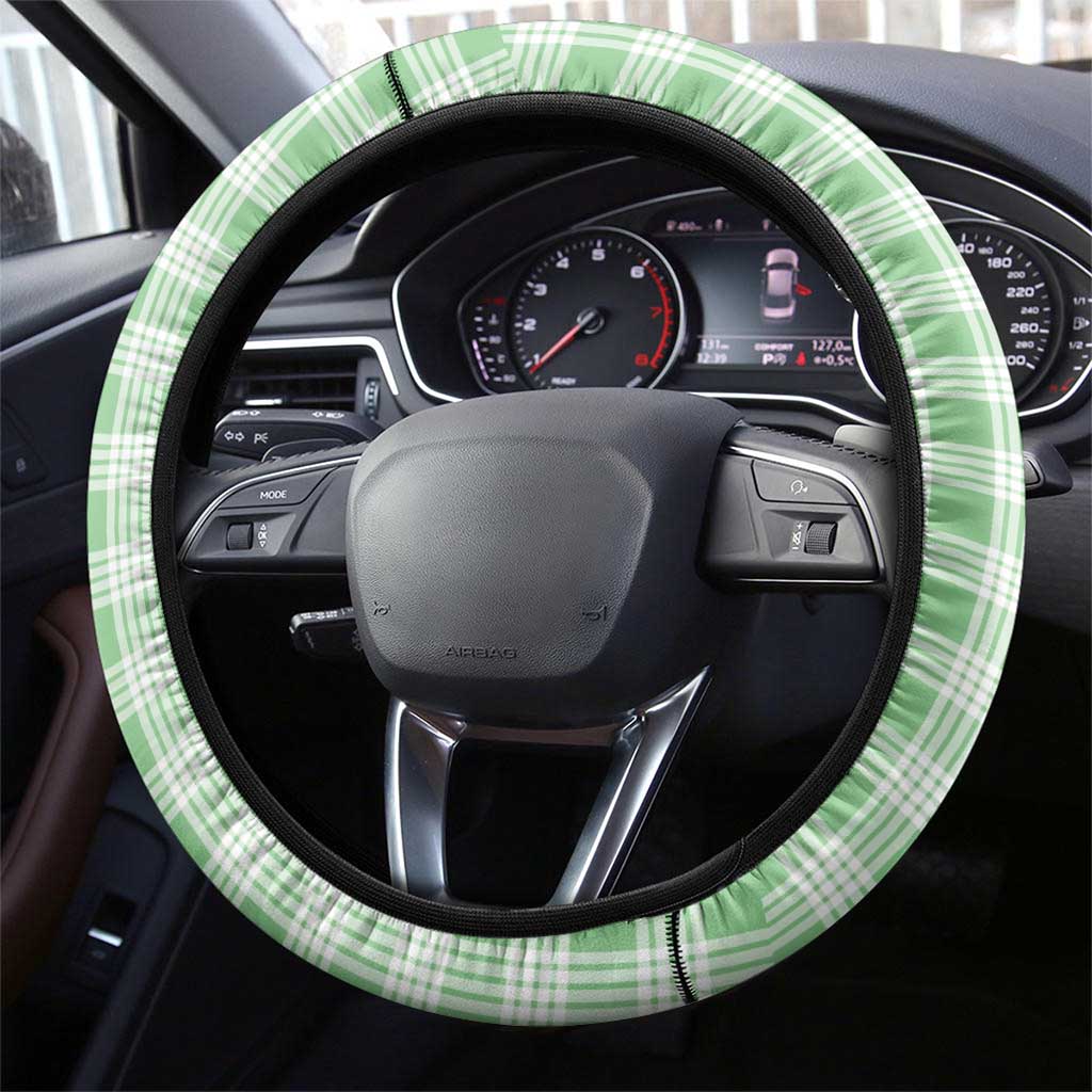 Hawaii Pikake Lokelani Plumeria Lei Steering Wheel Cover Green Palaka Motifs