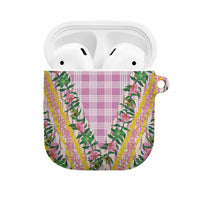 Hawaii Pikake Lokelani Plumeria Lei AirPods Case Pink Palaka Motifs