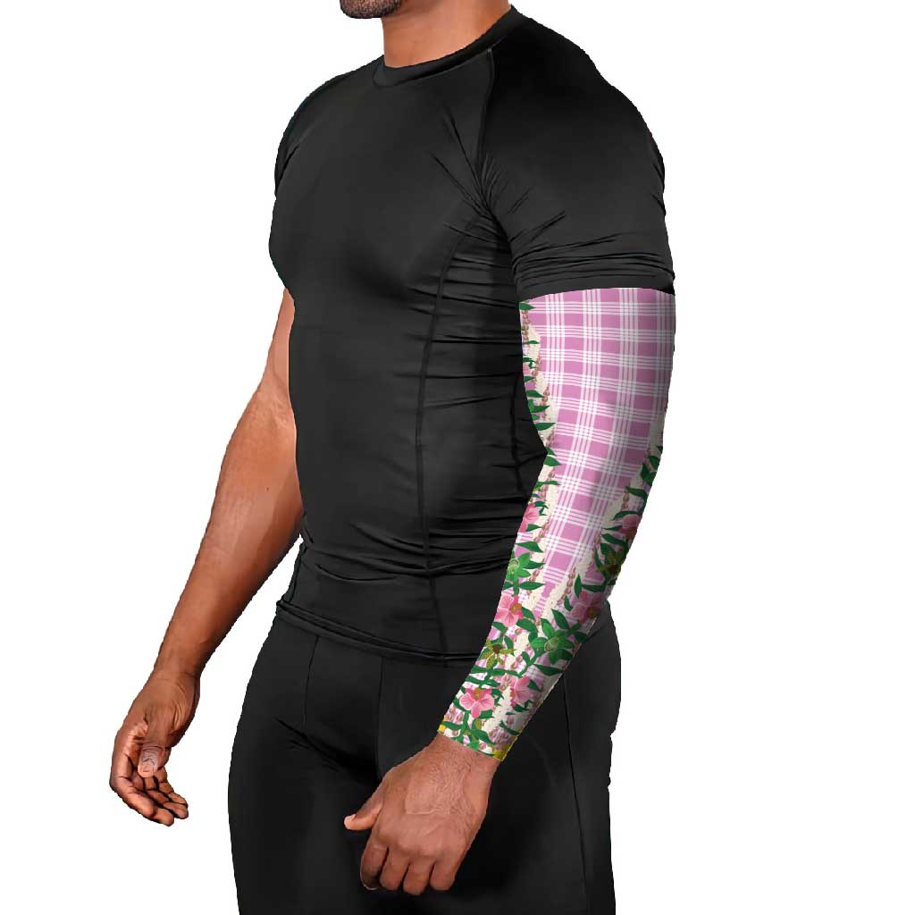 Hawaii Pikake Lokelani Plumeria Lei Arm Sleeves Pink Palaka Motifs