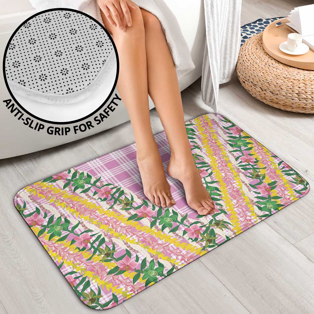 Hawaii Pikake Lokelani Plumeria Lei Bathroom Set Pink Palaka Motifs