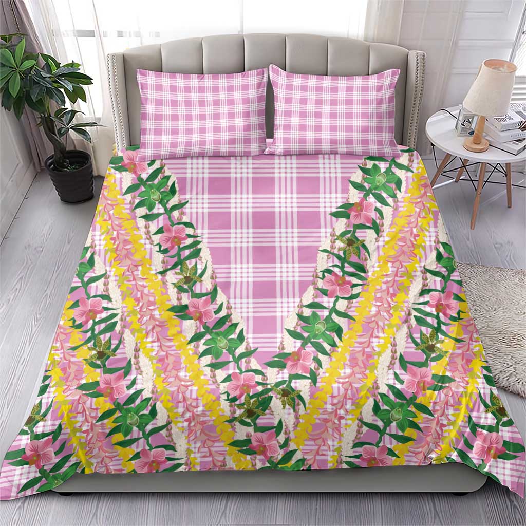 Hawaii Pikake Lokelani Plumeria Lei Bedding Set Pink Palaka Motifs