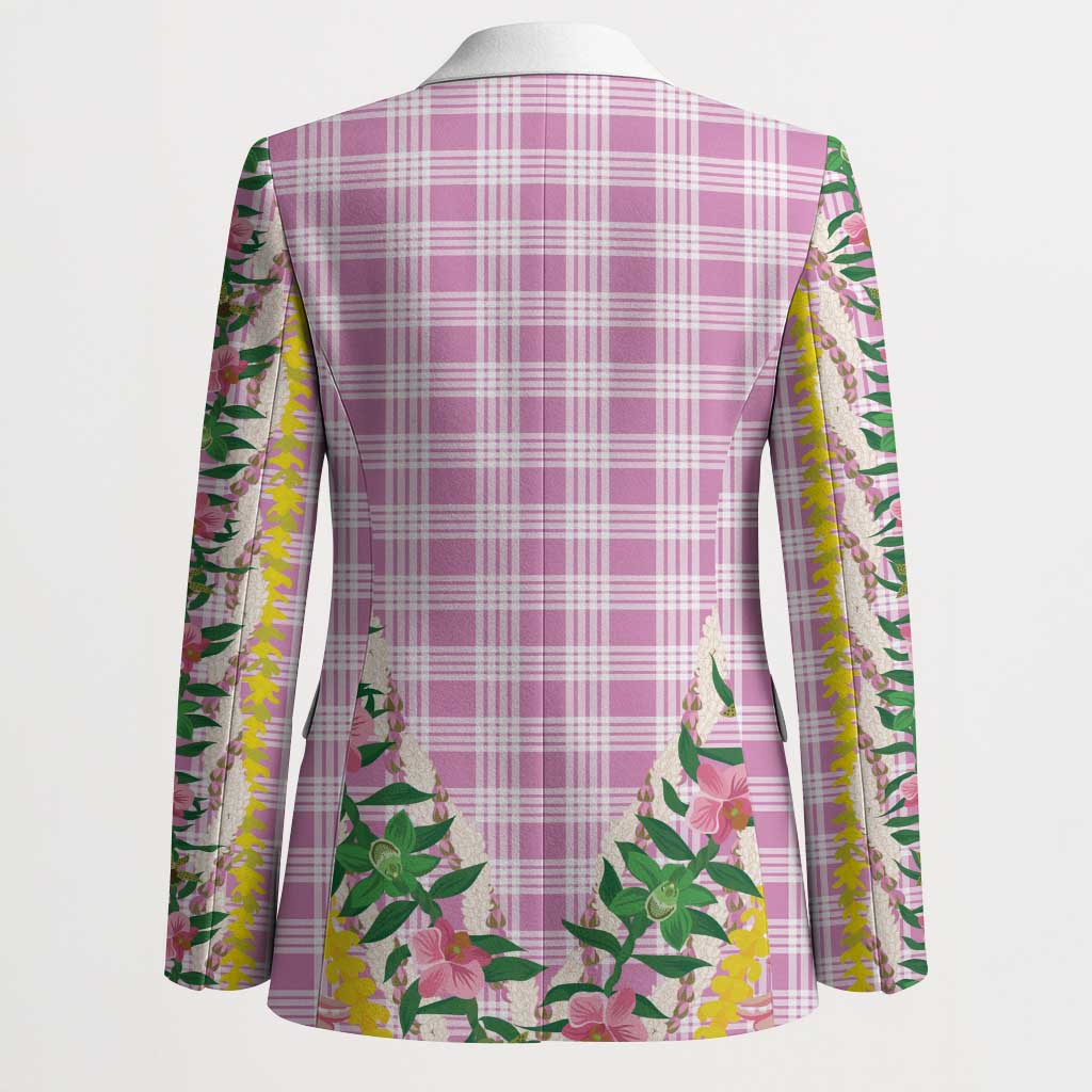 Hawaii Pikake Lokelani Plumeria Lei Blazer Pink Palaka Motifs