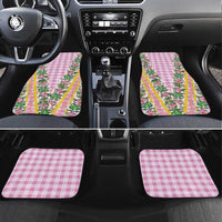 Hawaii Pikake Lokelani Plumeria Lei Car Mats Pink Palaka Motifs