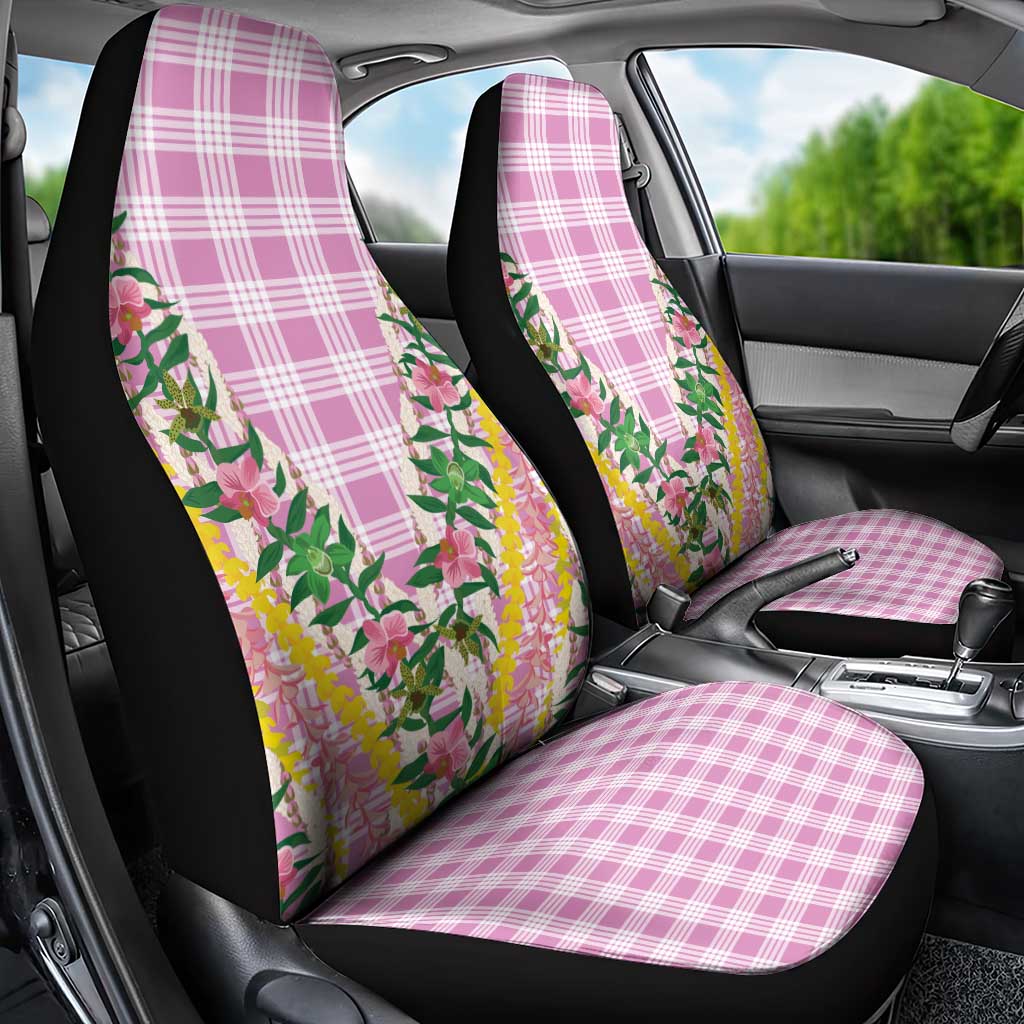 Hawaii Pikake Lokelani Plumeria Lei Car Seat Cover Pink Palaka Motifs