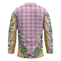 Hawaii Pikake Lokelani Plumeria Lei Hockey Jersey Pink Palaka Motifs